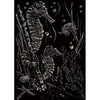 SEA HORSES-SILVER MINI ENGRAVING ART