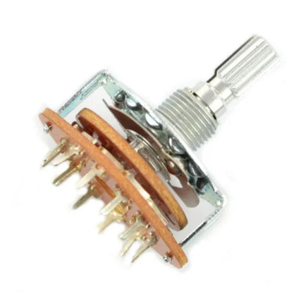 ROTARY SWITCH 3P4T NON-SHORTING SOL 24MM 1/4IN SPLIT KNURL SHAFT