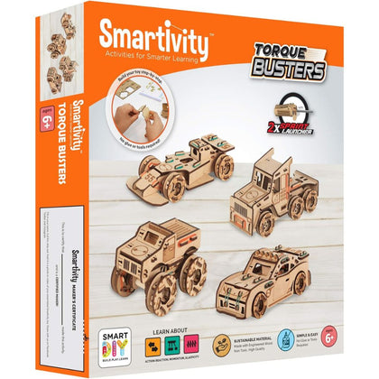 SMARTIVITY TORQUE BUSTER 3D WOODEN CAR STEM TOY BUILDING SET