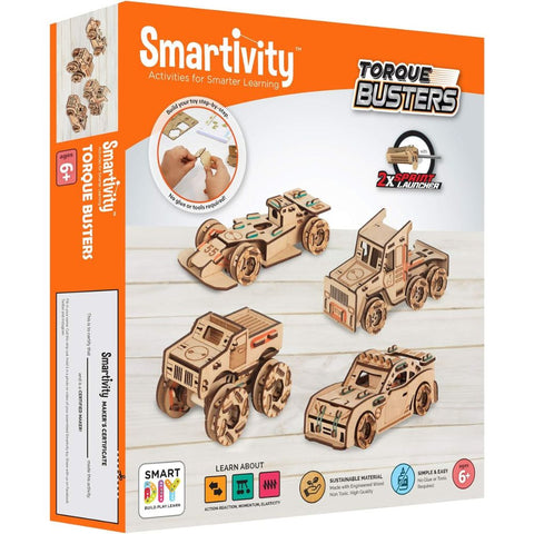 SMARTIVITY TORQUE BUSTER 3D WOODEN CAR STEM TOY BUILDING SET