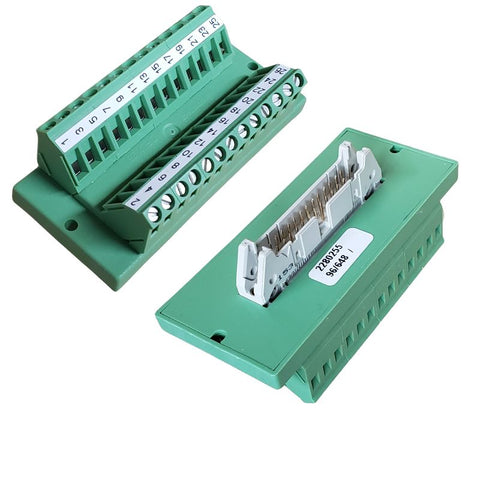 TERM BLOCK 26P DIN RAIL RIBBON IDC W/HDR{{