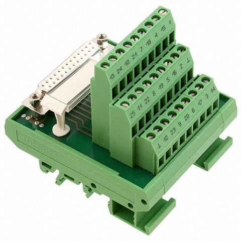 TERM BLOCK 25P DIN RAIL W/DB25F {{