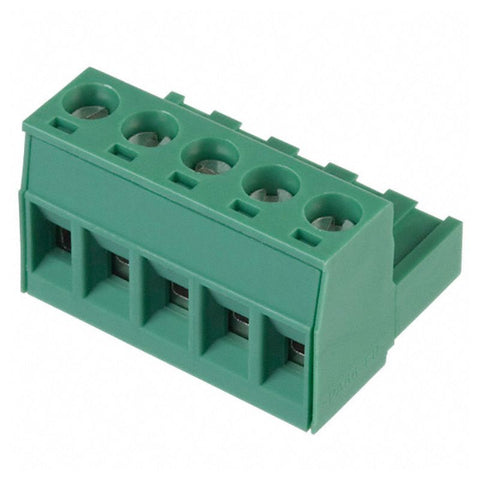 TERM BLOCK 5P FEM PLUG RA 5MM GRN