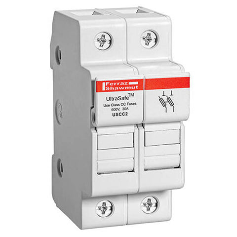 FUSE HOLDER 30A 600VDC/600VAC DIN RAIL CLASS CC 2 POLE