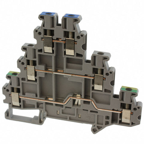 TERMINAL BLOCK DIN-RAIL 3LEVEL FEED-THRU 6 SCREWS