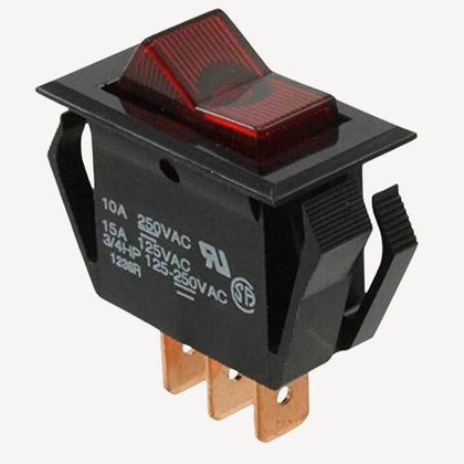 ROCKER SWITCH LIT 1P1T 15A ON- OFF 125VAC QT 13.5X28MM ACTU RED