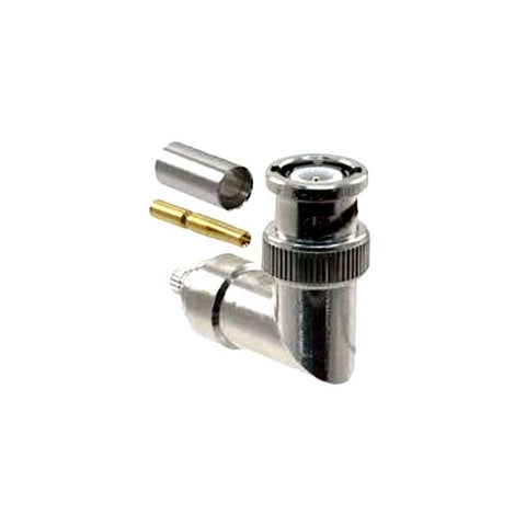 MIL SPEC BNC PLUG CRIMP RG58 RA SILVER BODY GOLD PIN{{