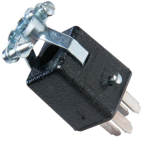 JONES PLUG 10A 250VAC 4P SQ BLK WITH STRAIN RELIEF