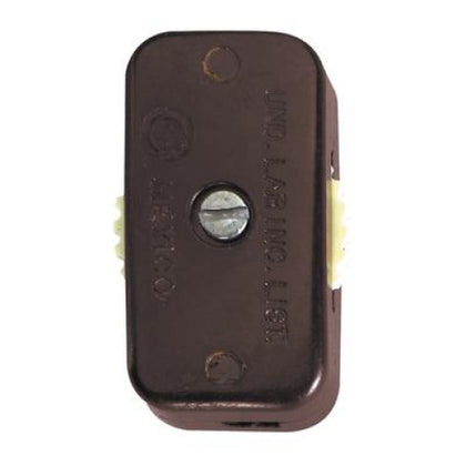 LAMP CORD SWITCH INLINE 1P1T BRN 6A/125VAC 3A/250VAC