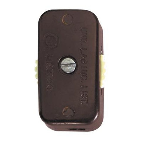 LAMP CORD SWITCH INLINE 1P1T BRN 6A/125VAC 3A/250VAC
