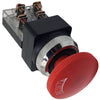 EMERGENCY PUSH SWITCH 6A 250VAC NO+NC TWIST RESET RED CAP