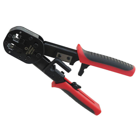 CRIMPER RJ45/RJ11/RJ12 FEED-THRU WIRE CUTTER & STRIPPER