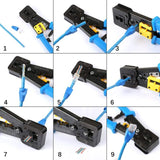 CRIMPER RJ45 & RJ11/12 PASS-THRU WITH CUTTER AND STRIPPER