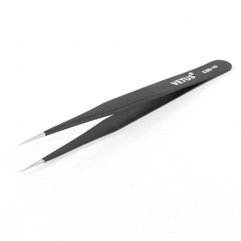 TWEEZER METAL 5IN STRAIGHT STD TIP ST-10 ANTISTATIC SAFE