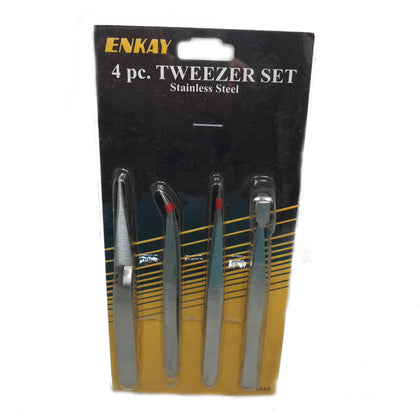 TWEEZER METAL 5IN 4PC SET