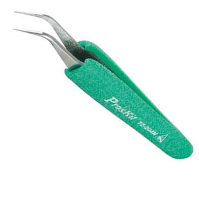 TWEEZER METAL 4.7 INCH BENT CUSHIONED HANDLE