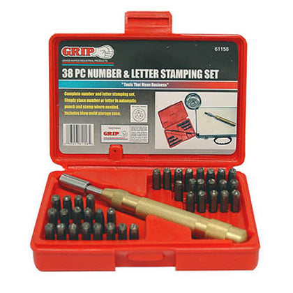 NUMBER & LETTER STAMPING 38PC/SET ASSORTED