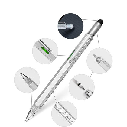 SCREWDRIVER SLOT/PHILIPS RULER LEVEL STYLUS 6-IN-1 TOOL PEN