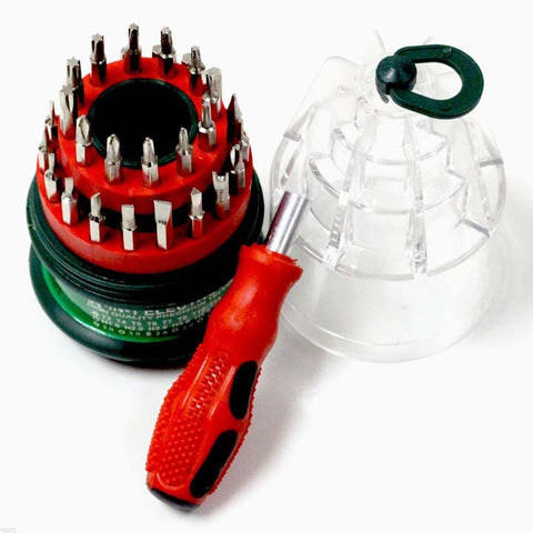SCREWDRIVER MULTIBIT 30 ASSORTED BITS STAR HEX PHILLIPS SLOTTED
