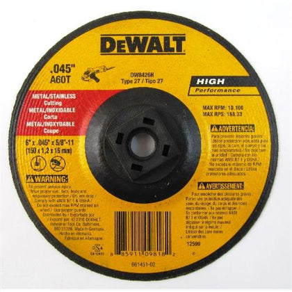 CUTTER CIRCULAR METAL 6INCH THICK .045IN ARBOR HOLE:5/8-11IN