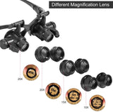 MAGNIFIER EYEWEAR LED LIGHTED W/4 LENSES 10X 15X 20X 25X