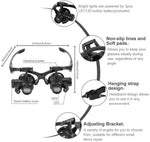 MAGNIFIER EYEWEAR LED LIGHTED W/4 LENSES 10X 15X 20X 25X