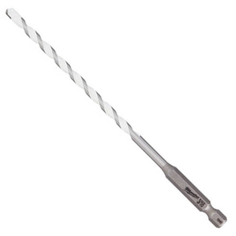 DRILL BIT SHOCKWAVE 3/16IN 1/4IN DRIVE CARBIDE BRICK METAL WOOD