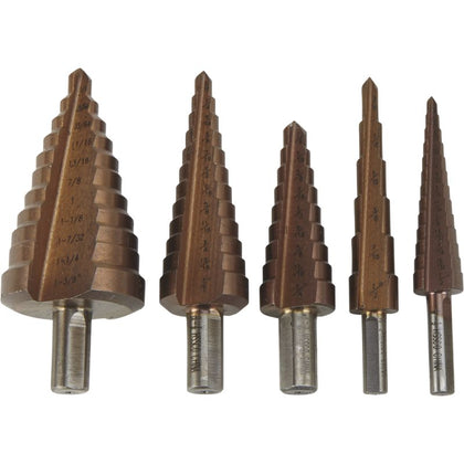 STEP DRILL BIT 3/16IN TO 1-3/8IN 5PC/SET
