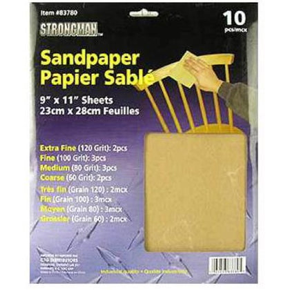 SANDPAPER 8PCS/PACK ASSORTED EXTRA FINE/FINE/MEDIUM/COARSE