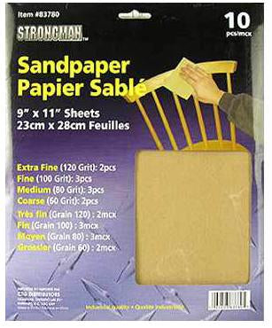 SANDPAPER 8PCS/PACK ASSORTED EXTRA FINE/FINE/MEDIUM/COARSE