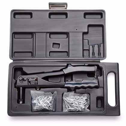 RIVET GUN TOOL KIT 3MM & 5MM RIVETS 25PCS EACH W/PLASTIC CASE