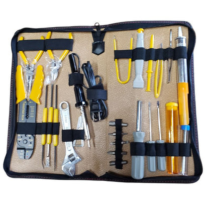 TOOL KIT 25PC/SET CUTTER PLIERS WRENCH SOLDERING IRON CRIMPER