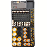 BATTERY ORGANIZER W/TESTER HOLDS 98 BATTERIES TESTS AAA AA C D 9V