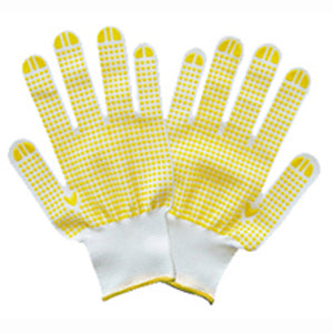 GLOVES ANTI-SLIP KNITTED LARGE POLYESTER/COTTEN 2PCS