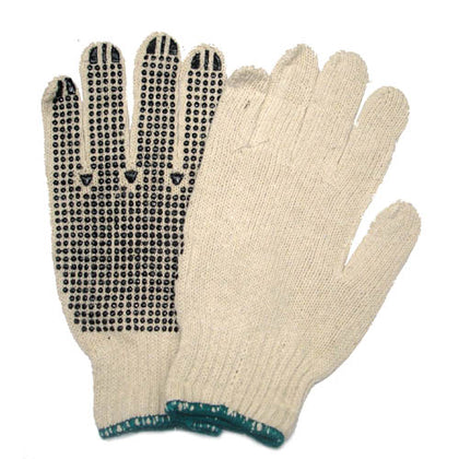 GLOVES ANTI-SLIP KNITTED LARGE POLY COTTON