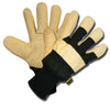 GLOVES LEATHER PIGSKIN LARGE FLEECE LINING KNIT WRIST