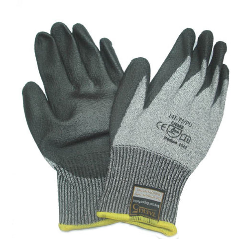 GLOVES CUT RESISTANT MEDIUM GRY EN388 CUT LEVEL OF 5