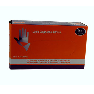 GLOVES INDUSTRIAL/FOOD GRADE MED LATEX POWDERED DISPOSABLE CLEAR
