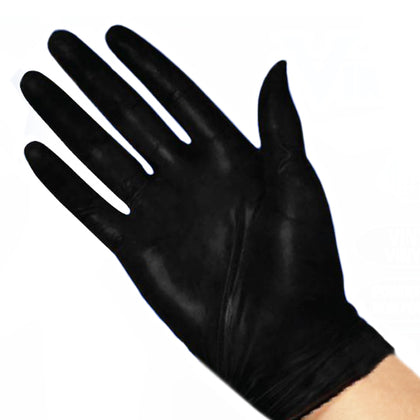 GLOVES VINYL MEDIUM BLACK DISPOSABLE