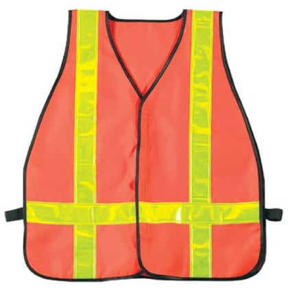 SAFETY VEST REFLECTIVE ORANGE POLYSTER FLOURSCENT