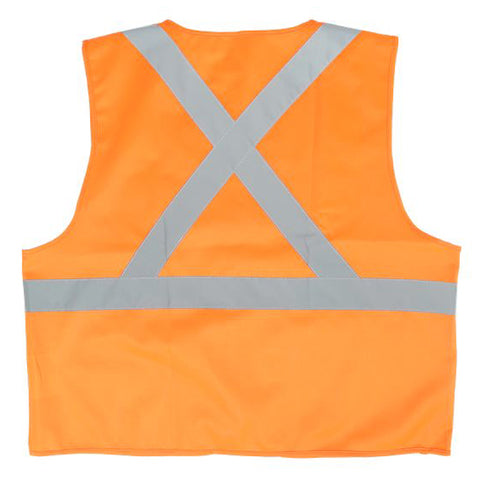 SAFETY VEST 2IN REFLECTIVE TAPE CSA Z96-15 COMPLIANT ORANGE L/XL