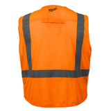 SAFETY VEST REFLECTIVE ORANGE S/M WITH 10 POCKETS