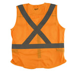 SAFETY VEST REFLECTIVE ORANGE L/XL WITH 10 POCKETS