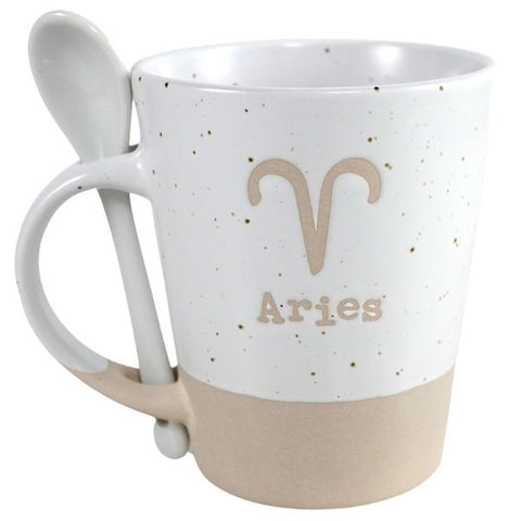 ARIES ZODIAC MUG W/SPOON