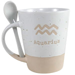 ACQUARIUS ZODIAC MUG W/SPOON