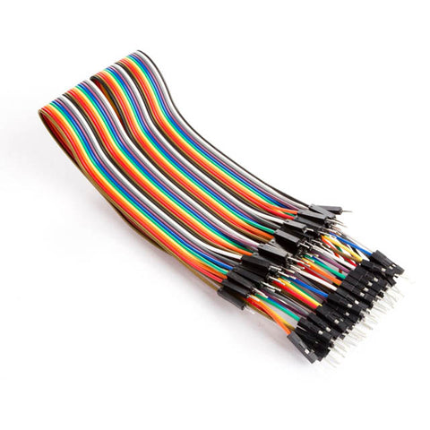 JUMPER WIRE MALE/MALE 40PIN 12IN FLAT CABLE COLOUR 3CM 22-26AWG{{