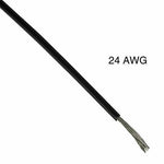 WIRE STRANDED 24AWG 100FT BLACK TC PVC FT1 300V 105C