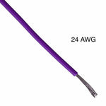 WIRE STRANDED 24AWG 100FT PURPLE TC PVC FT1 300V 105C