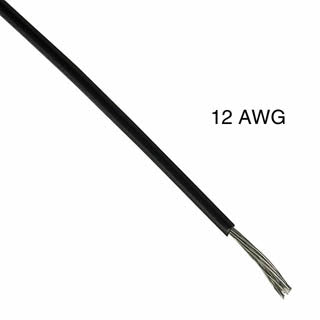 WIRE STRANDED 12AWG 100FT BLACK TC PVC FT1 600V 105C