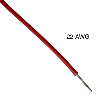 WIRE SOLID 22AWG 25FT RED TC PVC FT1 300V 80C